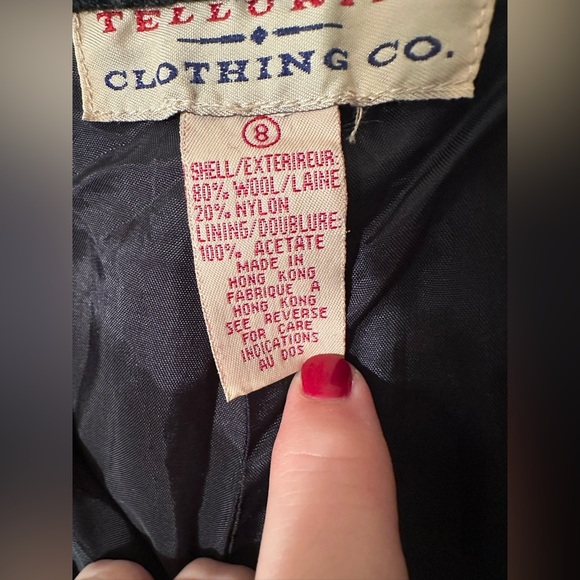 Vintage TELLURIDE CLOTHING CO. Women’s 8 Wool Nylon Blend Gray w/ Blue Stripe - Picture 5 of 15